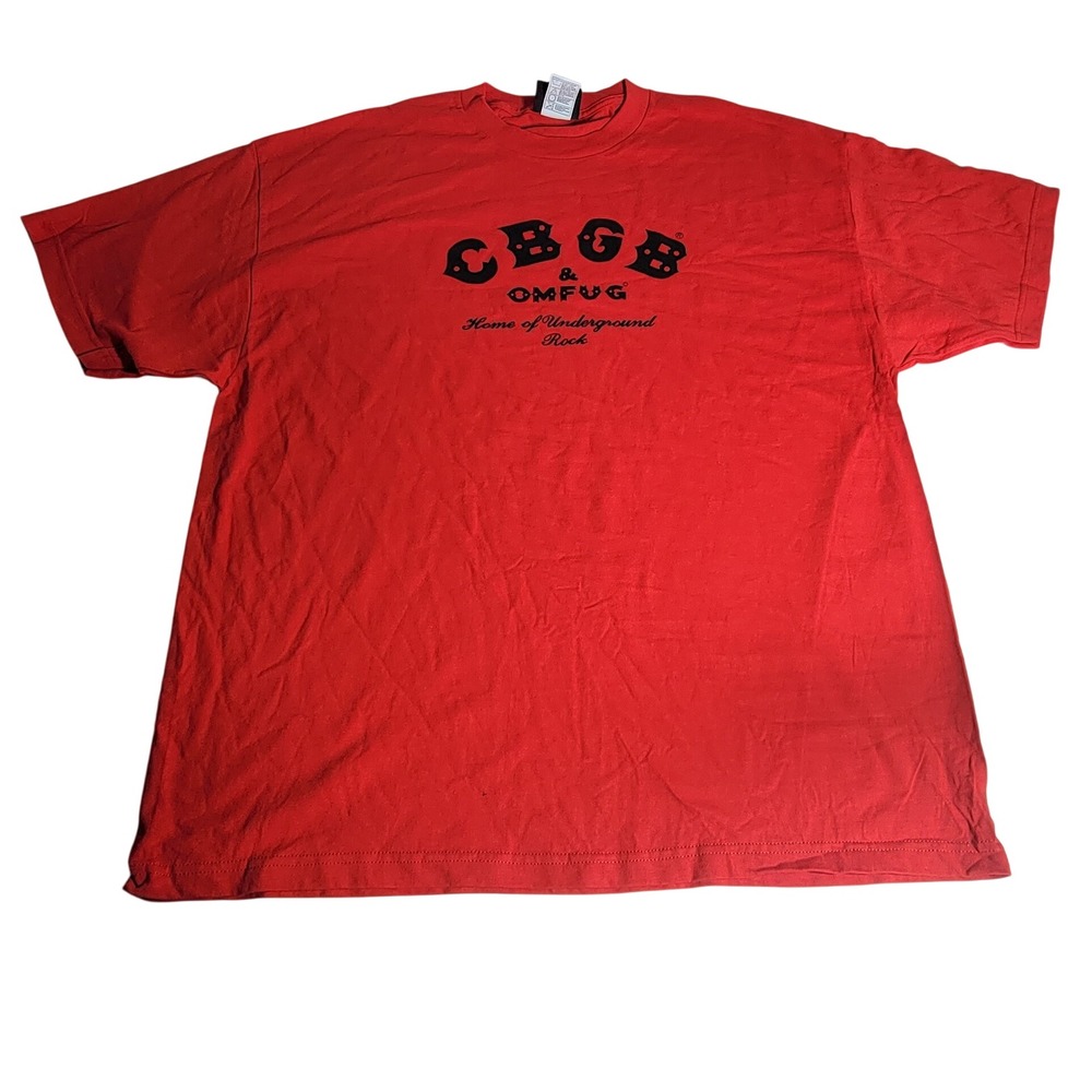 CBGB OMFUG Underground Rock Graphic T-Shirt Mens 2XL Red Short Sleeve Crewneck